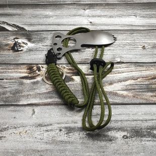 Шейный подвес «Змеиный Узел» из паракорда зелёный для рации, бинокля, манка